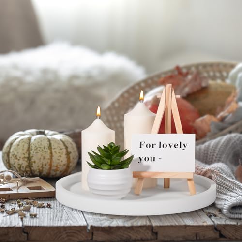 Silicone Bathroom Tray Round Vanity Tray Decorative Soap Holder Kitchen Countertop Organizer Coffee Table Decor for Candle, Perfume, Plant, 9 Inch, White - color: White, size: 9"