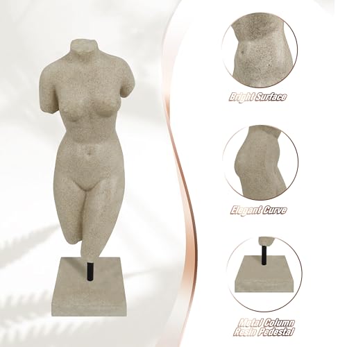 Female Torso Statue, Sandstone Lady Body Sculpture, Resin Bust Statue, Home Decor for Livingroom Bedroom Entryway Entrance Coffee Table Office Bookshelf Housewarming, Birthday Gifts, Art Lovers