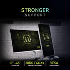 MSI MAG MT201DW - Premium Heavy Duty Dual Monitor Stand Arms, 17-45" Support, VESA Compatible, Adjustable Spring Assisted Mount, 44 lbs per Screen, Clamp & Grommet, Quick Release Plate - White - color: White