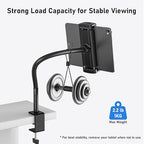 Tablet Stand for Desk, Gooseneck iPad Holder Clamp Mount, 360° Adjustable Arm Mount for iPad Pro/Air/Mini, Kindle Fire, Galaxy Tabs, 4.7"-13.5" Tablets, for Kitchen, Work, Video Call, Bed