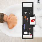 Premium Bathtub Tray Caddy - Expandable Bath Caddy Tray - Adjustable Bamboo Bath Caddy Tub Table - Unique House Warming Gifts New Home - Black - color: Black