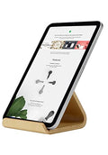 Minimalist Birch Wood Tablet Ipad Mini Air Case Stand Holder Rocks for Desk, Wooden Simple Ipad Pro Riser Holder Compatible with Apple iPad, iPad Air, iPad Mini Case, Kindle Fire, E-Reader ect, White