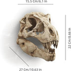 T-Rex Skull Wall Decor, Dinosaur Head Fossil Replica Wall Art, Realistic 3D Dinosaur Skull Wall Mount Sculpture for Living Room Bedroom Kids Room Home Bar Halloween Decor