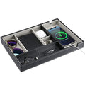 ProCase 1 Layer Valet Tray for Men, PU Leather Nightstand Organizer with Charging Slot for Bedside Table Desk Top -Black