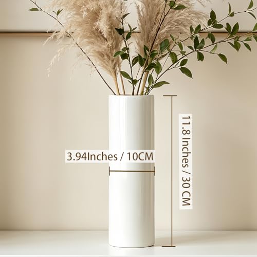12 Inch White Vase Ceramic Flower Vase, Tall Vases for Pampas Grass, Home Decor, Modern Textured Vases for Living Room Decorations,Table Centerpieces,Shelf,Farmhouse Small Ceramic Vase - style: Shape 11