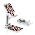Foldable Phone Holder for Desk, Angle Adjustable Cell Phone Stand, Suitable for iPhone, Samsung & Other Smartphones - color: Leopard Print