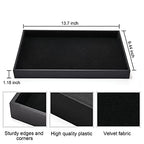 2Pcs Black Velvet Stackable Jewelry Tray Showcase Display Earring Necklace Bracelet Rings Organizer…