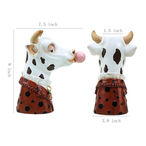 Blowing Bubble Art Vase, Animal Face Vase, Modern Home Decor Vase (No Plants)-Cow - color: Cow