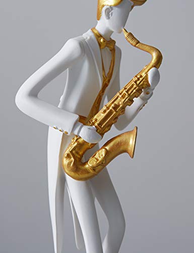 HAUCOZE Music Decor Musician Statue Saxophone Sculpture Figurine Music Lovers Gift for Studio Living Room Office 10 Inch