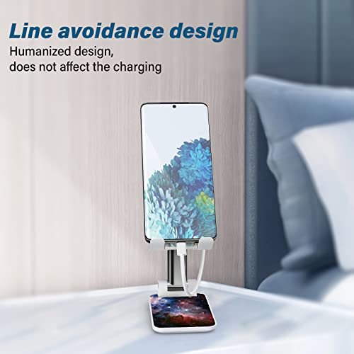 Foldable Phone Stand for Desk, Adjustable Angle of View, Suitable for iPhone, Samsung and Other Smart Phones, Colorful Pattern, Portable Electronic Device Stand - color: Starry sky