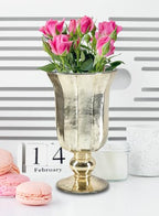 Serene Spaces Living Antique Gold Vase for Flowers, 8 1/2in Gold Urn for Centerpieces, Weddings, Events - size: Single, Gold