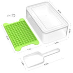 Mini Ice Cube Tray for Freezer: FDDBI Small Ice Trays for Freezer with Bin - 117×4PCS Easy Release Nugget Ice Tray - Crushed Ice Tray with Container - color: Bright Green