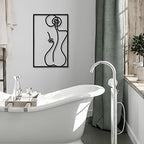 CHENGU 3 Pieces Metal Minimalist Abstract Woman Wall Art Line Drawing Wall Art Decor Single Line Female Home Hanging for Kitchen Bathroom Living Room - style: Body Style