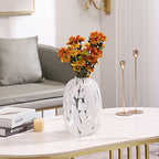 White Glass Vase, Large Glass Vase for Flowers, Modern Flower Vases, Tall Floor Vases for Living Room, Dining Table, Mantle, Shelf, Wedding, Office, 10 Inches - color: White
