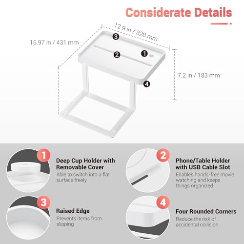 KIWIFOTOS Raised Bedside Shelf for Bed Tray Table Under Mattress for Box Spring Plate Platform Bed Nightstand Shelf Bedside Caddy College Dorm Room - color: Bedside Shelf 12.9", size: 12.91 x 9.25 x 1.18"