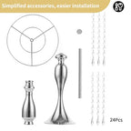 10 Pcs 21.3 inches Tall Crystal Metal Vase Wedding Road Lead Flower Holders Centerpiece Crystal Flower Chandelier Metal Flower Vase for Reception Tables Wedding Supplies - color: Silver, size: 10 x L