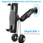 Aluminum Heavy Duty Drill Base Tablet Holder for Car,Tablet Mount for Truck,Commercial Vehicles,Dashboard,Boat and Wall Compatible with 4"-12.9" iPad Pro/Mini/Galaxy Tab//Phones,Large Case Friendly