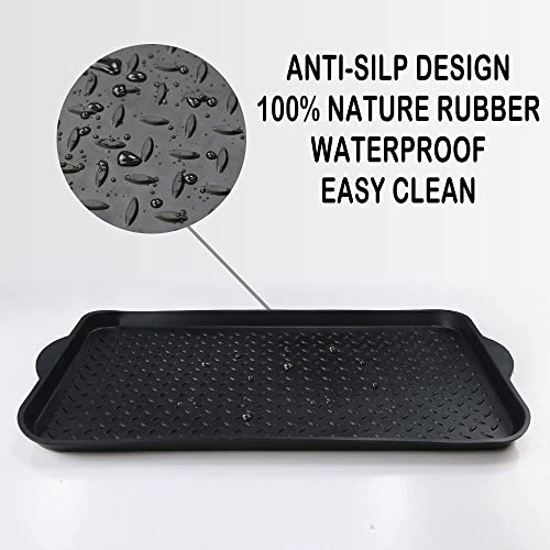 Matace 3 Pack Rubber Small Boot Tray for Entryway,Boot Mat,Shoe Tray,Shoe Mat for Indoor and Outdoor Use, 27.95"x 15.74" (Pack of 3) - size: 29.5"L x 15.7"W x 1.2"Th (Pack of 3)