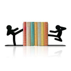 Unique Metal Bookends for Office Desk – Cute Decorative Book Ends for Bookshelves, Reading Decor & Idea Gift for Book Lovers