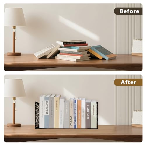 2pcs Book Ends Vines Plants Metal Large Bookends Leaf Heavy Duty Non-Slip Tree Book Ends Decorative Reading Black Book Stoppers for Shelves Back to School - style: Vines Plants,Leaf