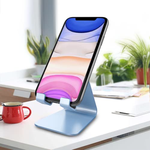 CreaDream Cell Phone Stand, Cradle, Holder, Aluminum Desktop Stand Compatible with Switch, All Smart Phone, iPhone 11 Pro Xs Max Xr X Se 8 7 6 6s Plus SE, Sierra Blue - color: Sierra Blue