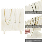 Ikee Design Set of 2 Wood Necklace Jewelry Display Stand for 8 Necklaces, Necklace Display Holder Organizer, Wash White Color - color: Wash White