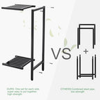 Zhongma 2 Tier 30" Tall Indoor Outdoor Plant Stand, 12 L x 12 W x 30 H inch, Heavy Duty Square Metal Flower Stand for Patio, Home, Garden, 220 LBS Capacity & Heavy Duty Construction