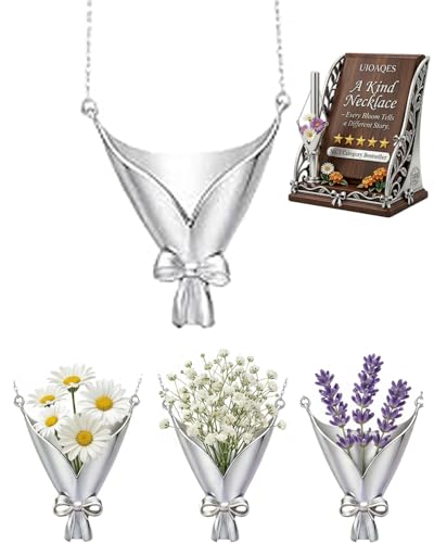 DIY Flower Bouquet Necklace Wearable Vase Pendant Insert Real Dried Flowers Handmade Customizable - color: 1pc(no Flower)