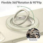 SYNCWIRE Magnetic Phone Ring Holder for MagSafe, 360° Rotation Cell Phone Grip Stand Finger Ring Kickstand Two-Sided Magnet Compatible with iPhone 17 Pro Max 16 15 14 13 12 MagSafe Accessories - color: Single Ring-1PCS-Yellow