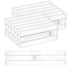 Vtopmart 12 Pack Drawer Dividers for Clothes, 4" High 10.2"-16.5" Adjustable Expandable Dresser Drawer Organizer, Clear Plastic Separators for Dresser, Baby Clothing, Underwear, Cosmetic, Toiletries - size: 4" H,10.2-16.5" L