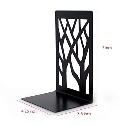 Metal Bookends-Heavy Book Ends for Shelves,Book Shelf Holder Home Decorative,Black Bookend Supports - color: Black, size: 1 Pair