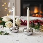 Silver Modern Doughnut Shaped Candlestick Holder, Small Decorative Taper Candle Holder for Bathtub Bedroom Livingroom - size: 1 Pack