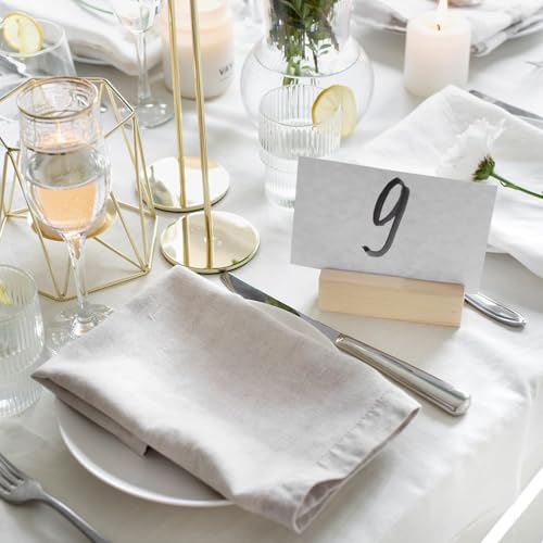 15Pcs 3.9x1.4 Inches Wood Table Number Stands, Wood Place Card Holders, Picture Holder Acrylic Sign Holders for Wedding, Ceremony, Birthday, Party, Home Decoration, Events ﻿ - size: 3.94" 15pcs