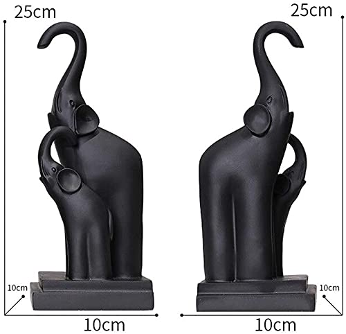 Bookend Elephant Resin Sculptural Bookend Art Bookend Black Shelf bookend Office Non-Slip and Stable Book Holders Study Room Bookcase Resin Decorations