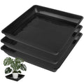 3 Pack 16 Inch Square Plant Saucer, Heavy Duty Plastic Plant Drip Trays for Pots, Durable Flower Pot Saucers for Indoor Outdoor Plants, No Holes Water Catcher Tray for Garden & Home Use, Black - size: 3pcs-16 Inch