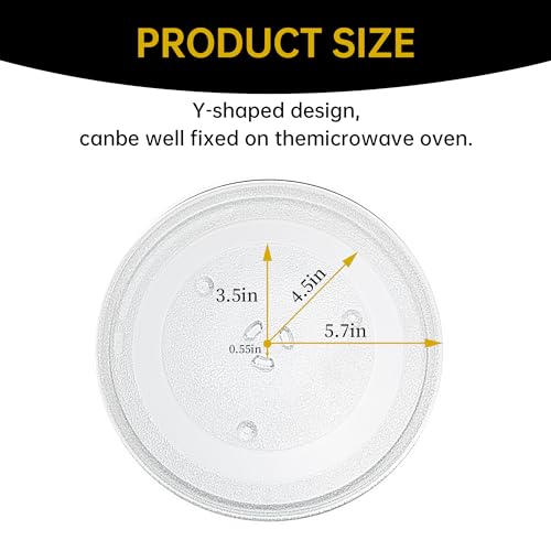 11.25" Microwave Glass Turntable Plate, 11.25" / 28.6cm Microwave Tray Replacement Glass Plate, Glass Tray Replacement for LG, GE,Samsung， Magic Chef, Hotpoint, Panasonic, Kenmore, etc - size: 11.25"