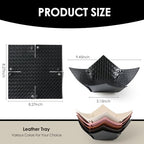 KINIVA 2 Pack PU Leather Jewelry Valet Tray for Men Women,Small Key Bowl for Entryway Table,Portable Travel Catchall Dice Tray (Bowl-Black-2pcs) - style: Bowl-Black-2pcs