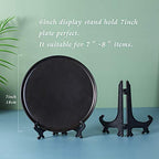 Artliving 6" Black 24pcs/Set Plastic Easels Plate Display Stands Picture Frame Stand Holder - color: Black, size: 6inch(24piece)