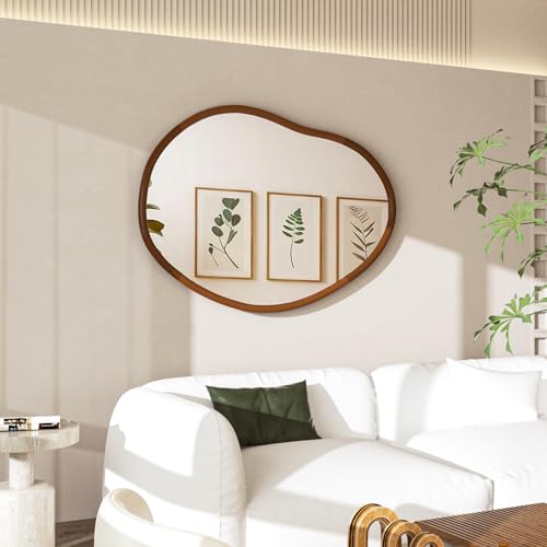 Irregular Wall Mirror Decorative Asymmetrical Mirror Abstract 43x30 inch - size: 43"L x 30"W