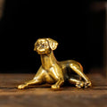 CHOVY Retro Crawling Dog Sculpture-Stretched Neck Pose, Handcrafted 100% Solid Brass-Ideal Home Decor Desk Ornament Collectible Art Piece Office Desk Accent Artistic Scene Decoration - style: Lying Dog