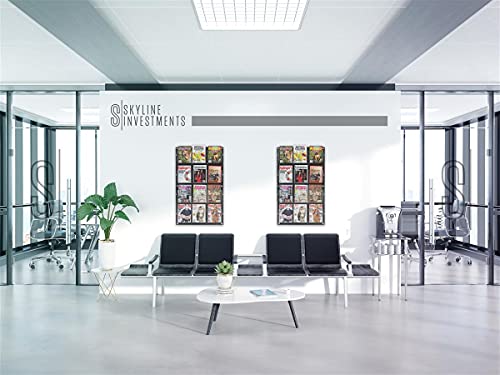 Displays2go Wall Pamphlet Display, Acrylic, 12/24 Adjustable Slots, Aluminum Standoffs - Black (2RP12BLK) - color: Black, size: 12 Pockets