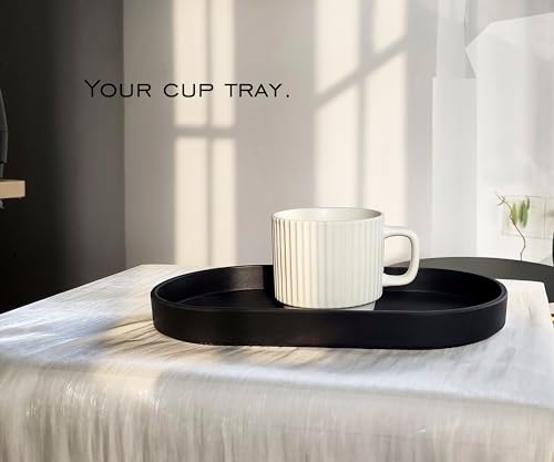 Black Small Tray (10 inch), 3 Pack Oval Tray for Kitchen Counter, Bathtub Bathroom Vanity Items, Countertop Organizer, Coffee Accessory, Bar, Serving Seasoning, Salt and Pepper, Soap. - color: Black-3 Tray, size: 10.2" x 5.5" x 1.1"
