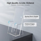 MaxGear Acrylic Brochure Holder 4 Inch, Clear Plastic Countertop Literature Holders, Trifold Flyer Display Stand for Pamphlets, Booklets, Magazines, Menus, Multi Purpose Organizer for Office, 6 Pack - size: 4''x9'', style: 6 Pack