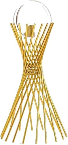3D Modern Abstract Art Crystal Ball with Gold Iron Stand Decorative Ornaments for Living Room Bedroom TV Cabinet Crafts Gifts Office Home Deco (5.5" D x 3.1" W x 11.2" H) - style: 5.5"D x 3.1"W x 11.2"H