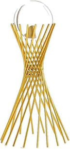 3D Modern Abstract Art Crystal Ball with Gold Iron Stand Decorative Ornaments for Living Room Bedroom TV Cabinet Crafts Gifts Office Home Deco (5.5" D x 3.1" W x 7" H) - style: 5.5"D x 3.1"W x 7"H