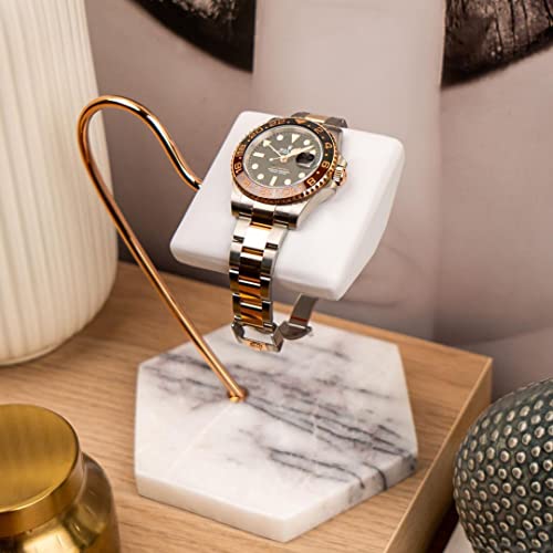 LYS&LYX Watch stand watch display stand watch holder watch Handcrafted watch holder (White/Rose/White) - color: white/rose/white