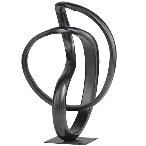 Deco 79 Aluminum Metal Abstract Decorative Sculpture Home Decor Statue, Accent Figurine 8" x 7" x 11", Dark Gray - color: Dark Gray, size: 8" x 7" x 11"