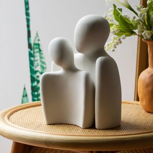 Ceramic Couple Statue Modern Shelf Decor Knick Knacks for Shelves, Valentine's Day Wedding Gifts, Home Decor for Living Room, Bedroom, Bookshelf & TV Stand (XL) - size: XL-10.2in
