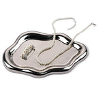 VanEnjoy Ceramic Cute Jewelry Dish, Aesthetic Jewelry Tray Silver finished, Small Trinket Dish, Ring Bowl for Jewelry, Thanksgiving Friend Gift - color: Silver