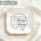 Long Distance Friendship Gifts for Women, Wherever We Go Ceramic Jewelry Dish, Trinket Jewelry Tray for Best Friend, Birthday, Christmas, Farewell, Thank You Gifts for Bestie, Sister - ASC - color: Long distance friendship